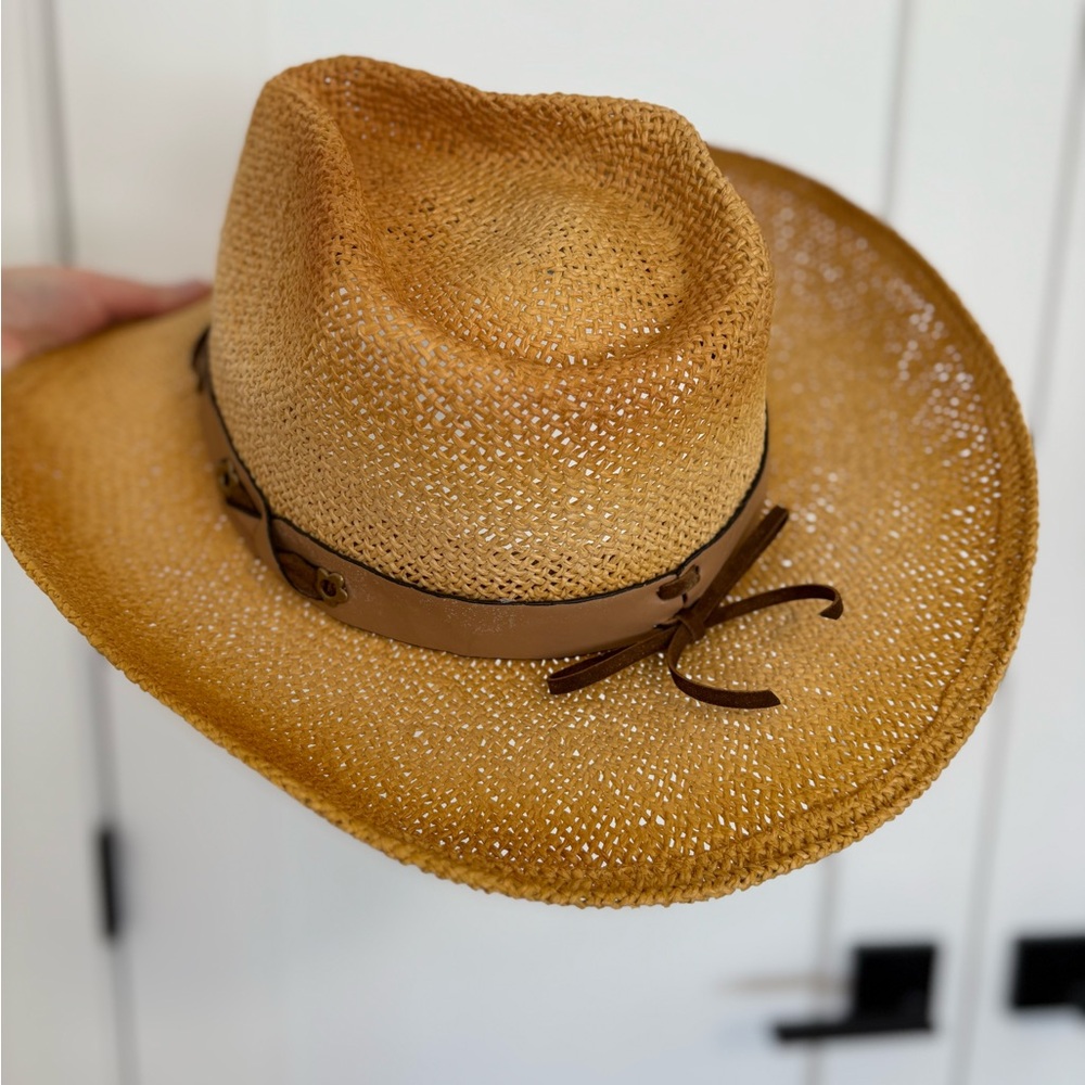 Outlaws‎ Cowboy Western Raffia Paper Straw Summer Festival Cowgirl Hat - Picture 8 of 15